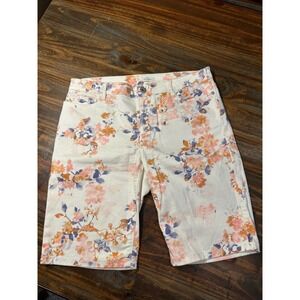 J.Jill Denim Floral Print Bermuda Shorts Women's Size 10‎